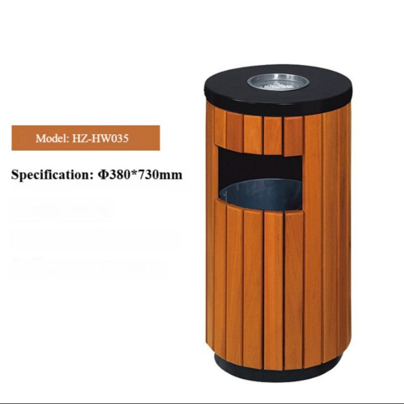 Poubelle robuste en composite bois-plastique WPC - SAYRUO